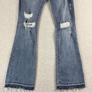 Artemis Vintage Jeans Women 11/29 Y2K Distressed Flare Ripped Raw Hem Denim